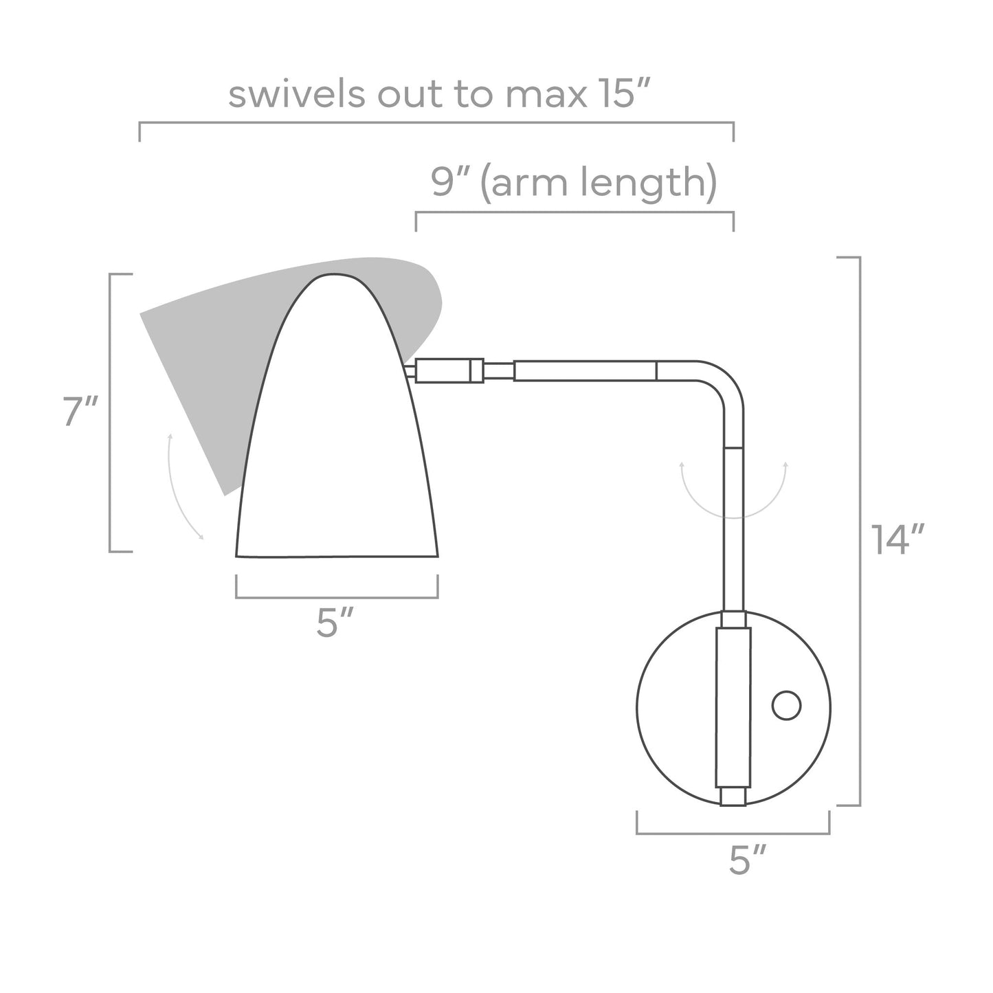 Color Boom Swing Arm Plug-in Sconce - 9" Arm