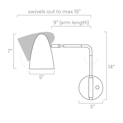 Color Boom Swing Arm Plug-in Sconce - 9" Arm
